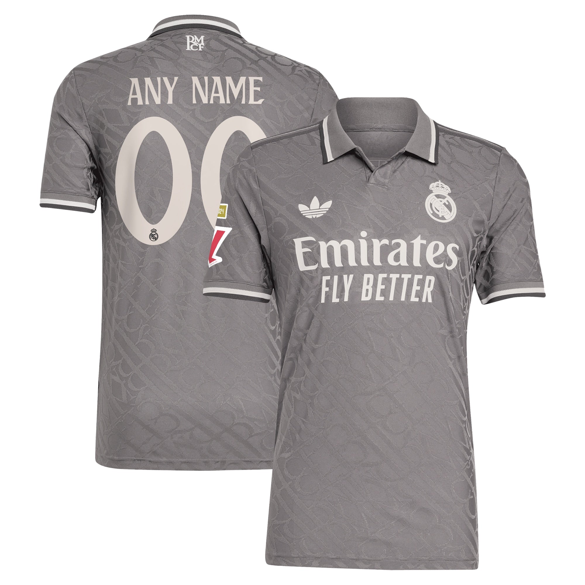 Real Madrid adidas Shirt 2024/25 Third Custom Authentic T-shirt - Charcoal
