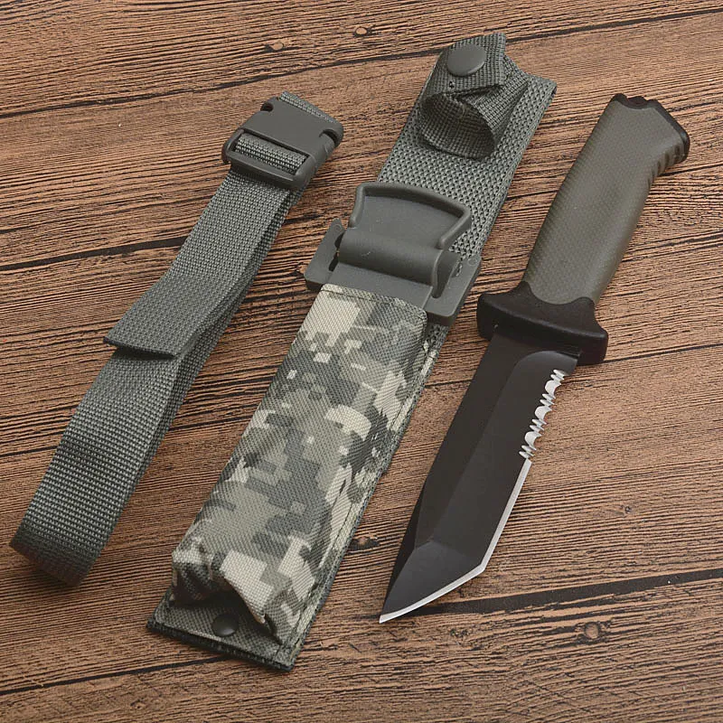 Straight Knife 12C27 Black Coated For Hunting