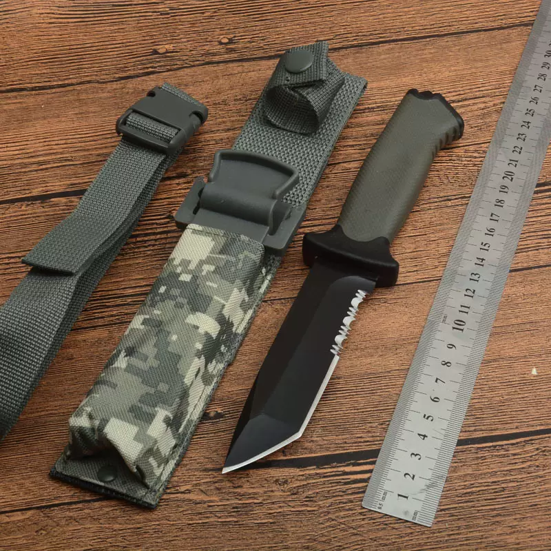 Straight Knife 12C27 Black Coated For Hunting