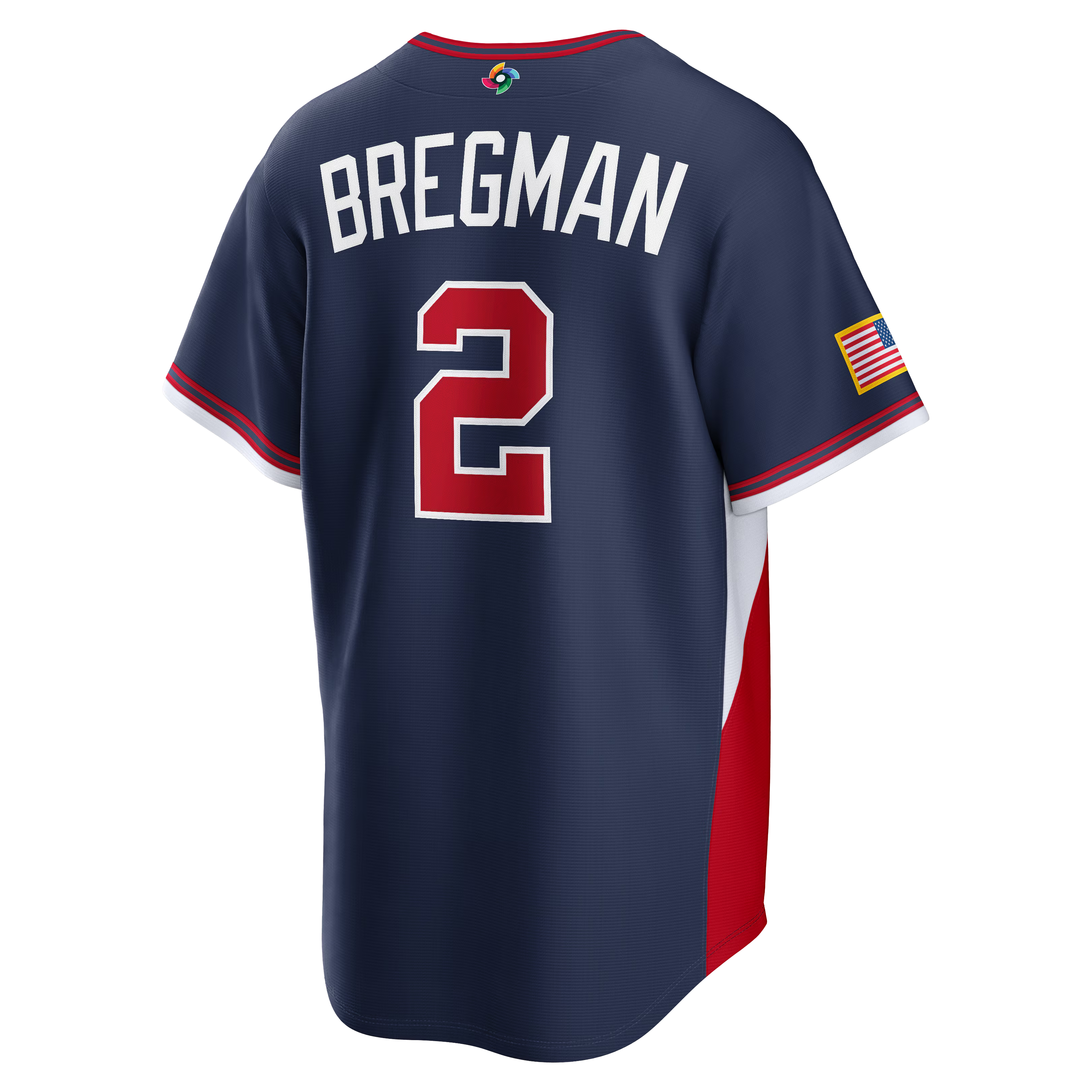 USA National Baseball Road Jersey 2026 - Navy Blue Shirt - Bregman #2