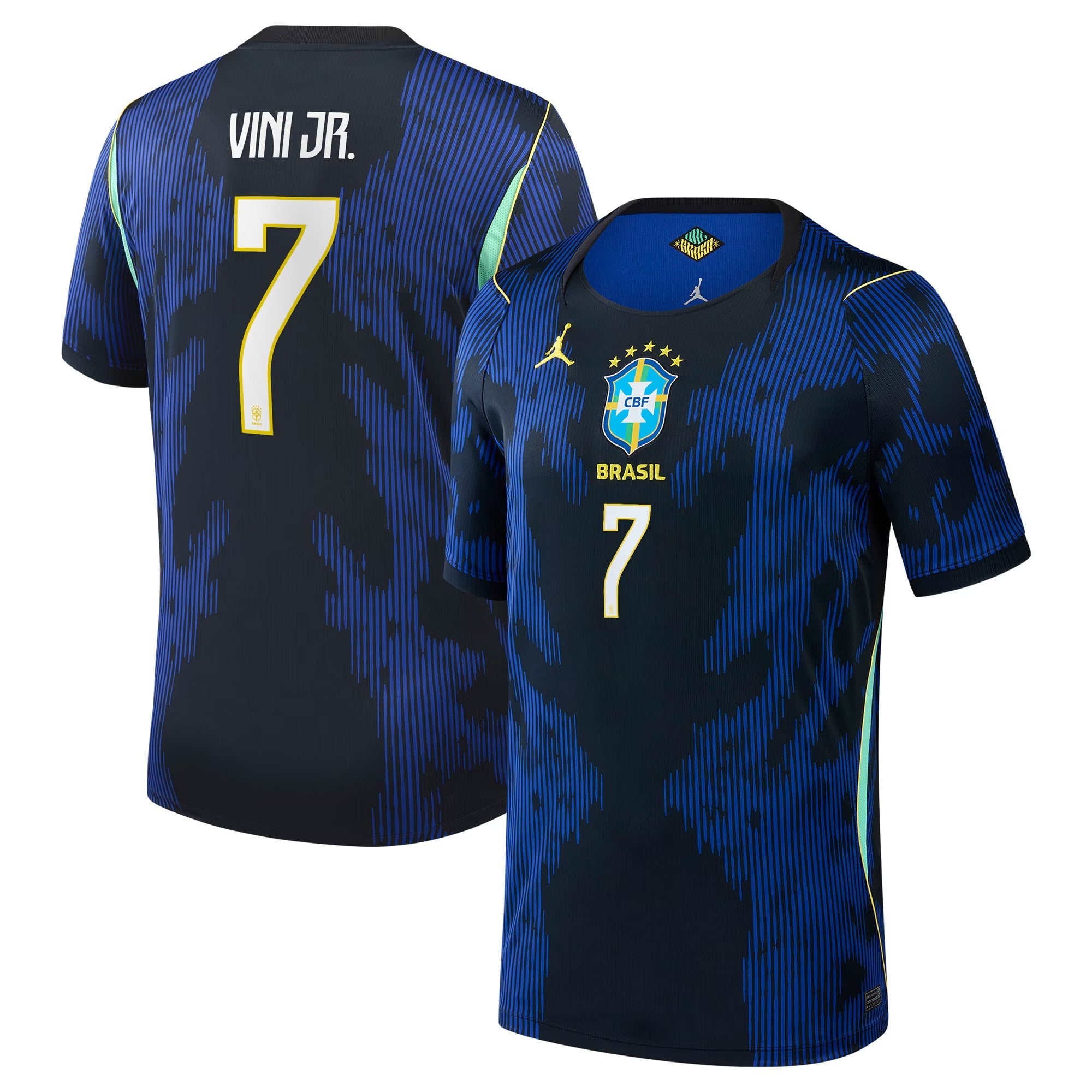 Vinicius Junior Brazil National Team Jordan Brand 2026 Away Stadium Jersey - Blue