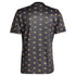 Back view of adidas Juventus pre-match top 2024 in black with yellow and pink circular pattern