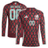 Mexico National Team adidas 2024 Home Custom Long Sleeve Authentic T-shirt - Burgundy