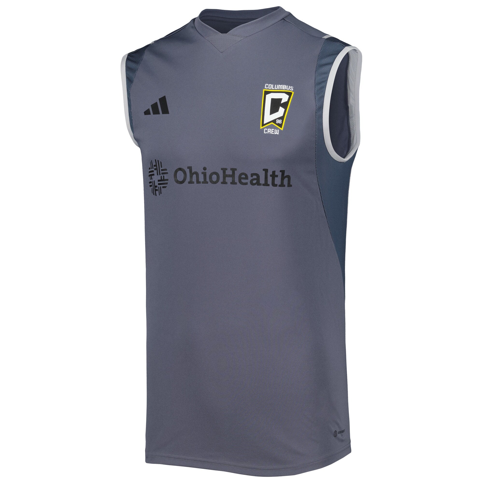 Columbus Crew adidas 2023 On-Field Sleeveless Training Authentic T-shirt - Gray