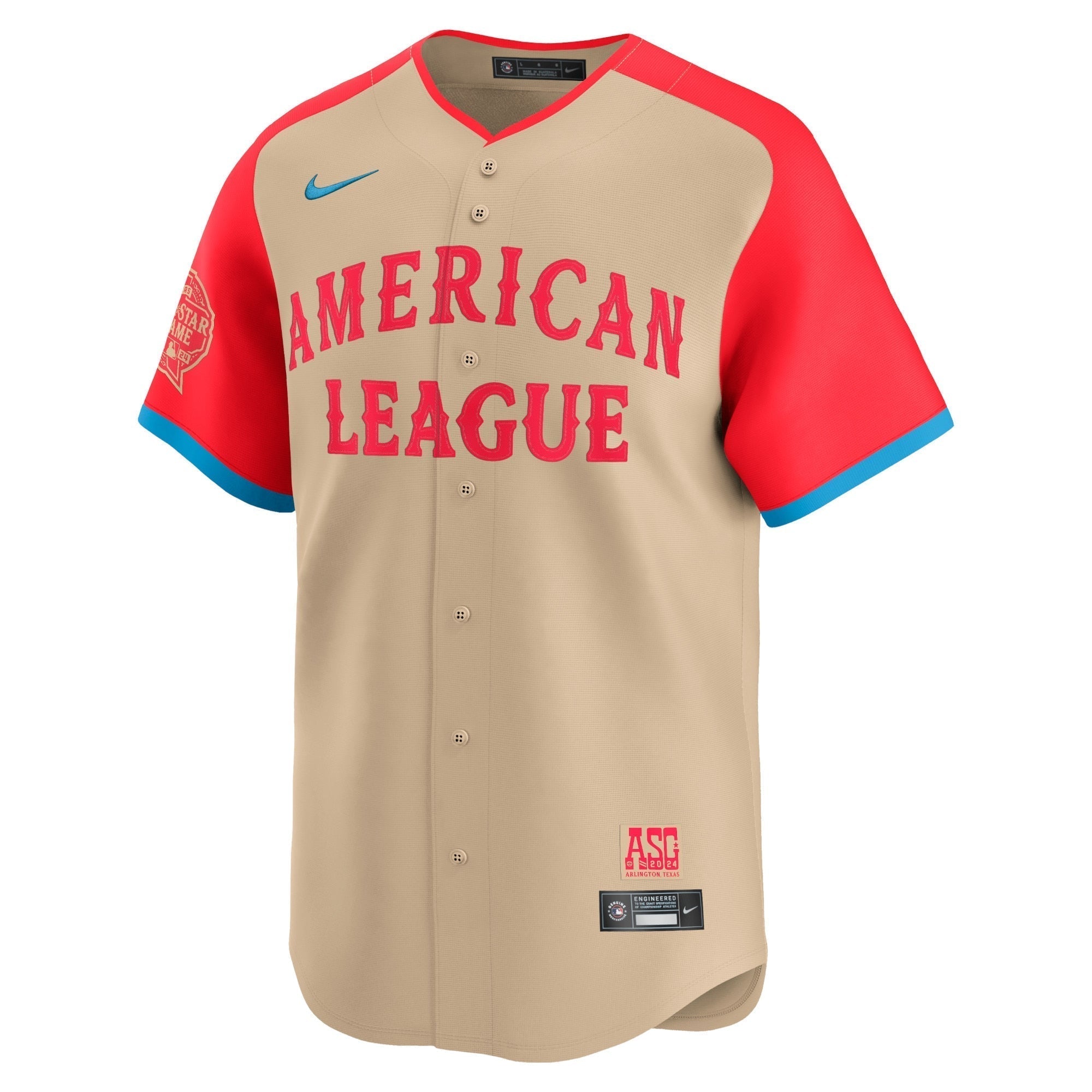 American League Nike 2024 MLB All-Star Game Limited Authentic T-shirt - Cream