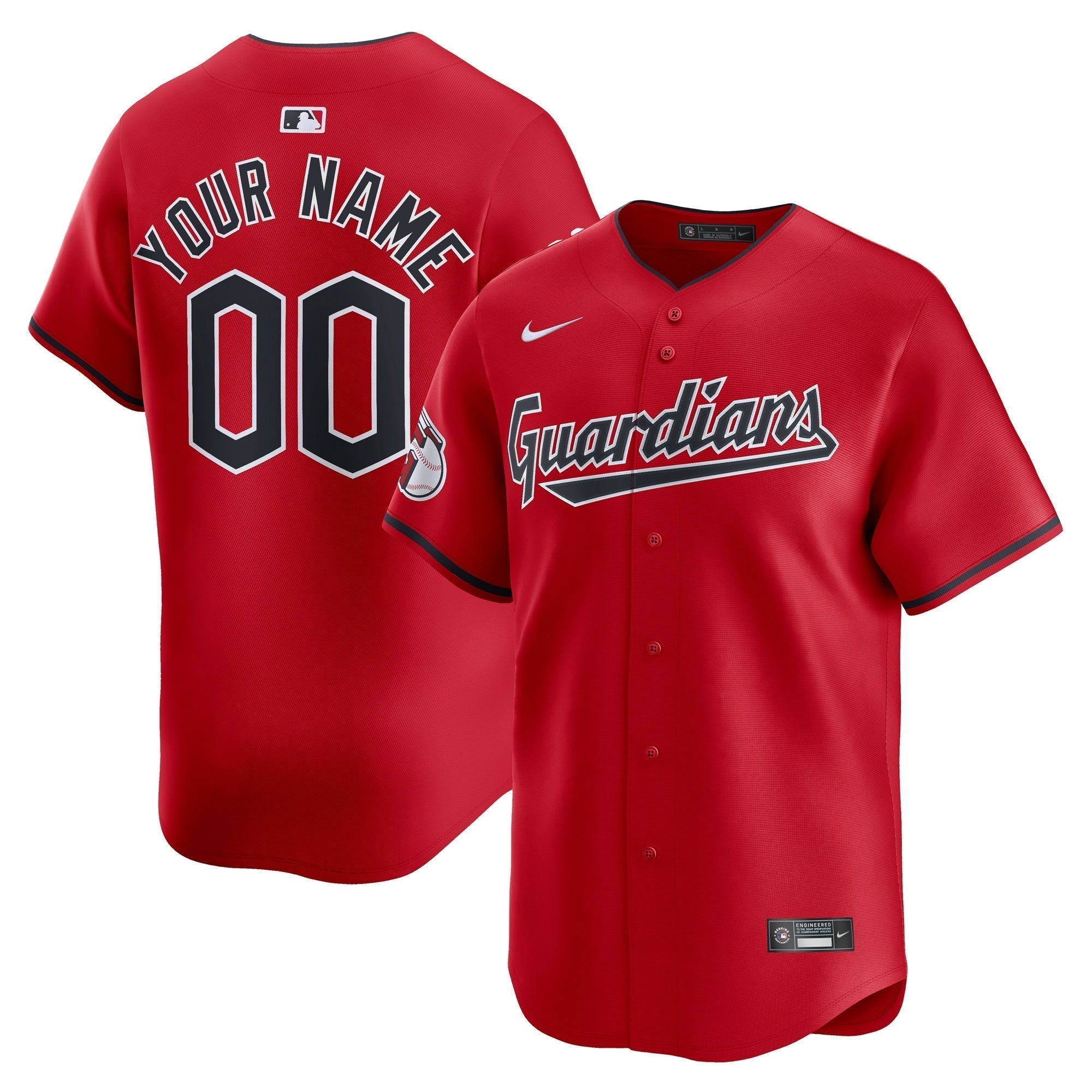 Cleveland Guardians Nike Alternate Limited Custom Authentic T-shirt – Red