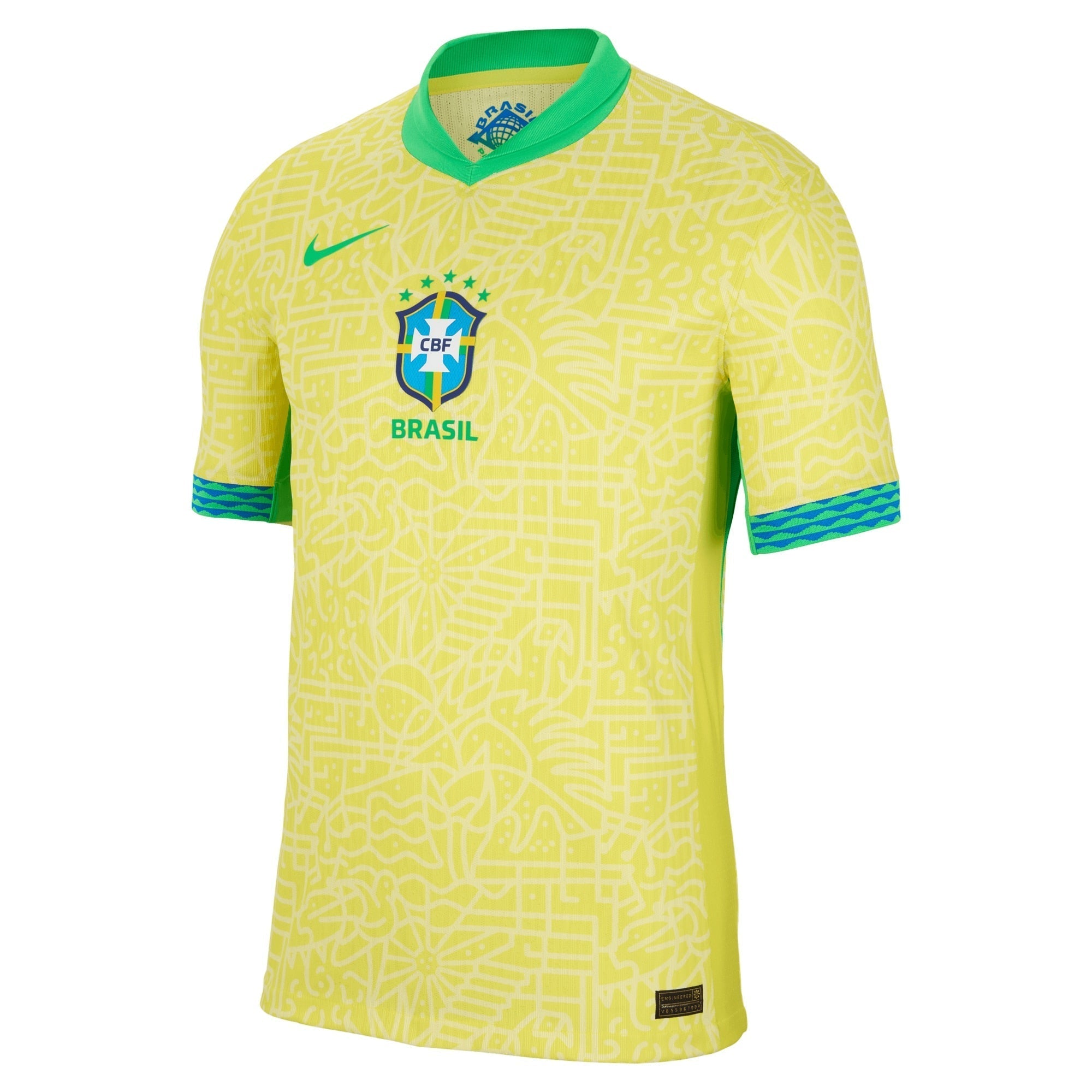Brazil National Team Nike 2024 Home Match Authentic T-shirt – Yellow